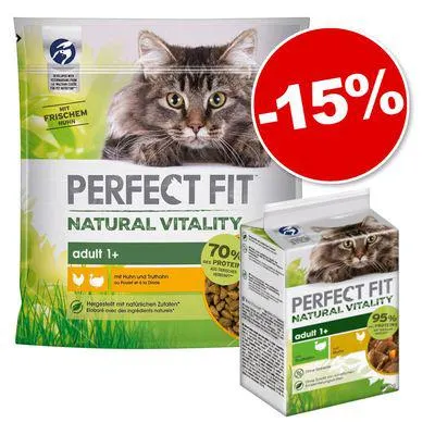 Perfect Fit Natural Vitality 6 x 650 g + sachets 6 x 50 g : 15 % de remise !