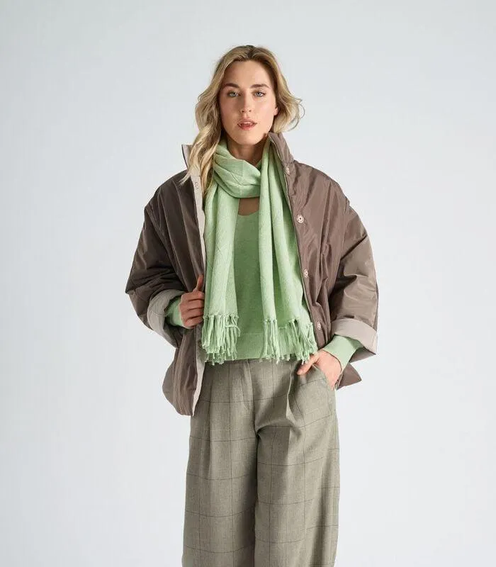 Reversible jasje in taupe en vison