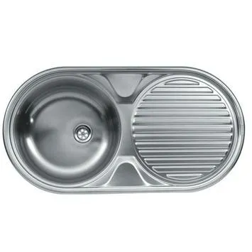 GAMMA spoeltafel ovaal met stop 85x44 cm 1 bak met afdruip inox