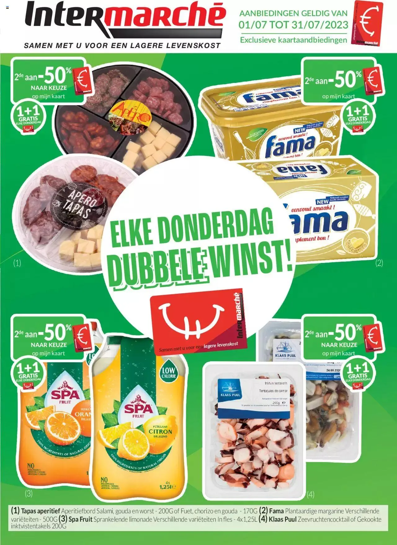 De juliaanbiedingen met de Intermarché-kaart van 31 juli tot 31 december 2023 - folder pagina 1
