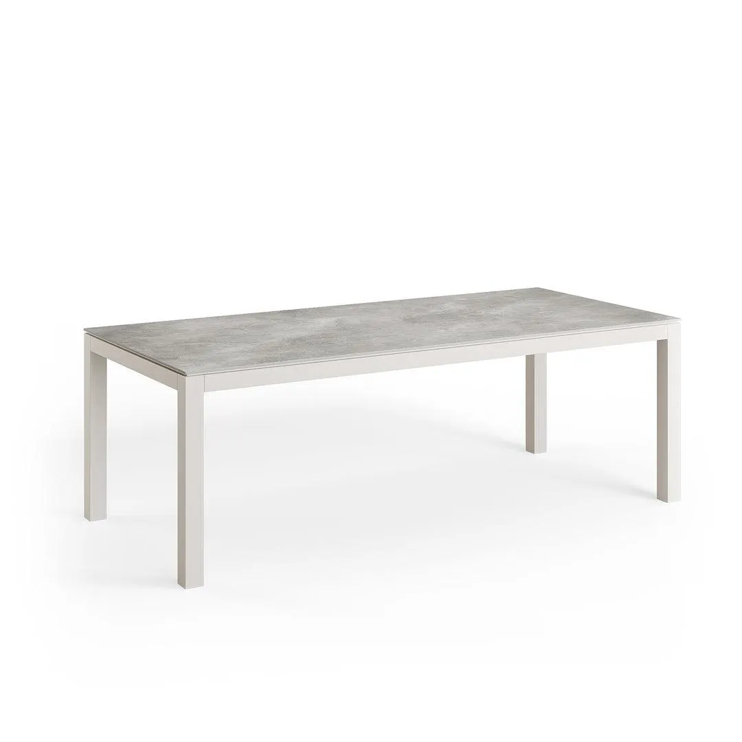 Danli tuintafel in beige aluminium 220x100 met keramisch tafeblad