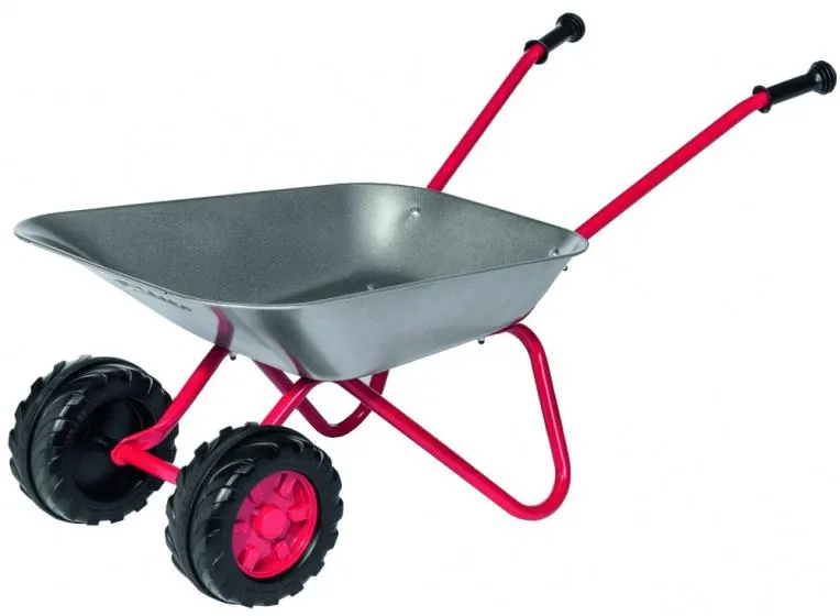 Rolly Toys stalen kruiwagen junior zilver/rood