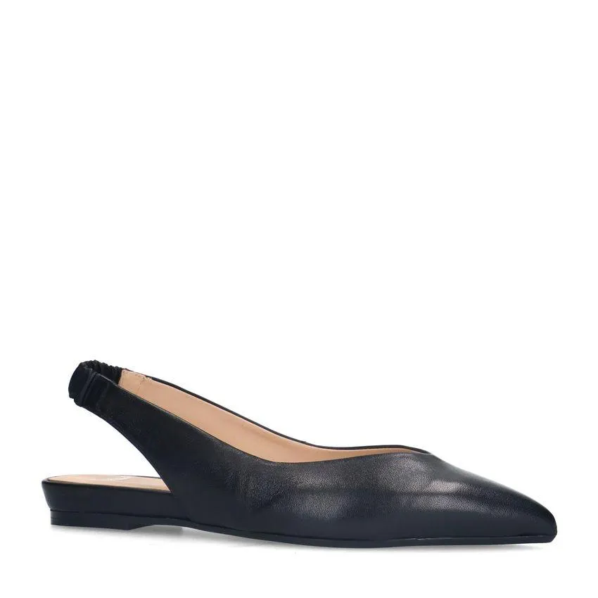 Zwart leren slingbacks