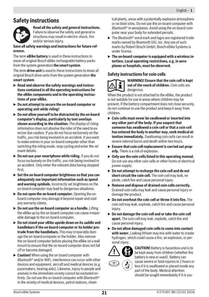 Electric Bike Manual van 12 februari tot 12 augustus 2025 - folder pagina 21