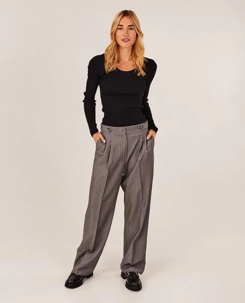 Zwarte longsleeve met rib