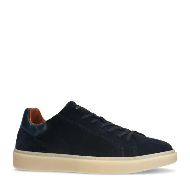 Blauwe suède sneakers