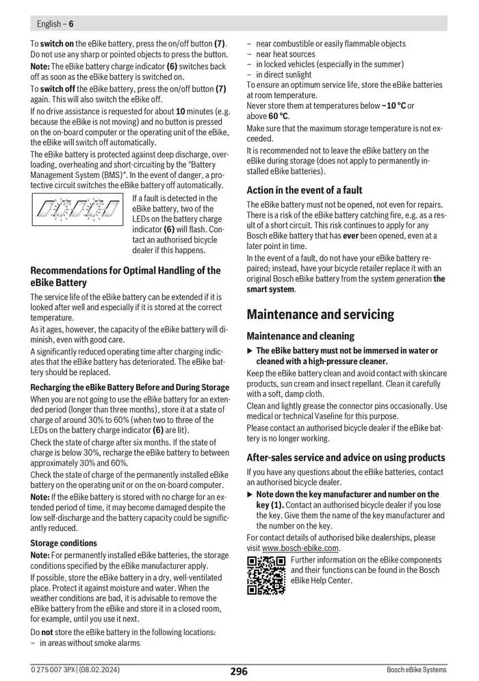 Electric Bike Manual van 12 februari tot 12 augustus 2025 - folder pagina 296