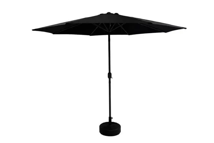 Parasol Nerissa Ø300cm zwart met beschermhoes