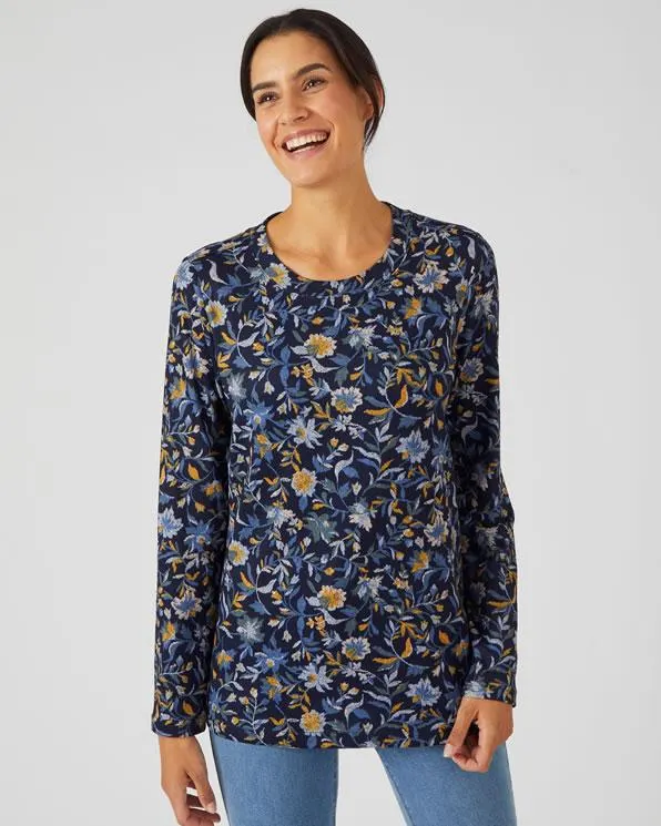 T-shirt geborsteld warm tricot