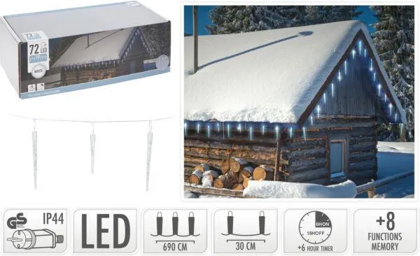 AX8103100 Kerstverlichting 72 LED Koud Wit - 6,9 m