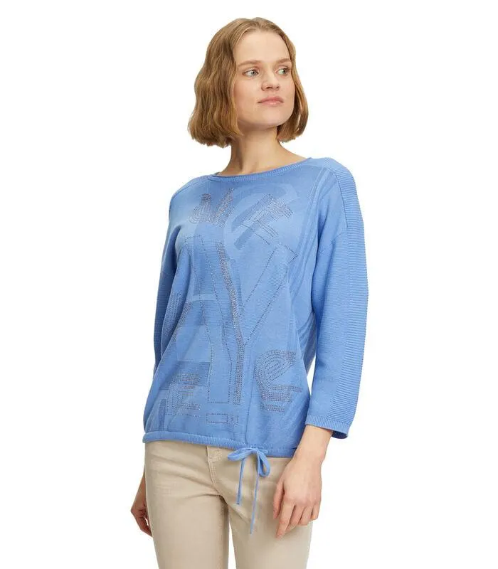 Fijngebreide trui met stras