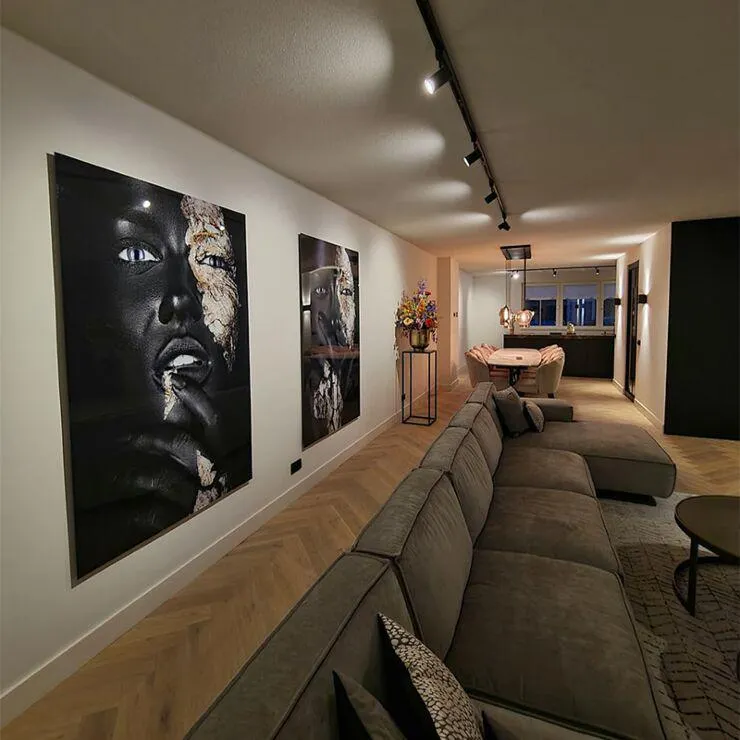 Modern fekete sínrendszer 5 spotlámpával, 1 fázisú - Jeana