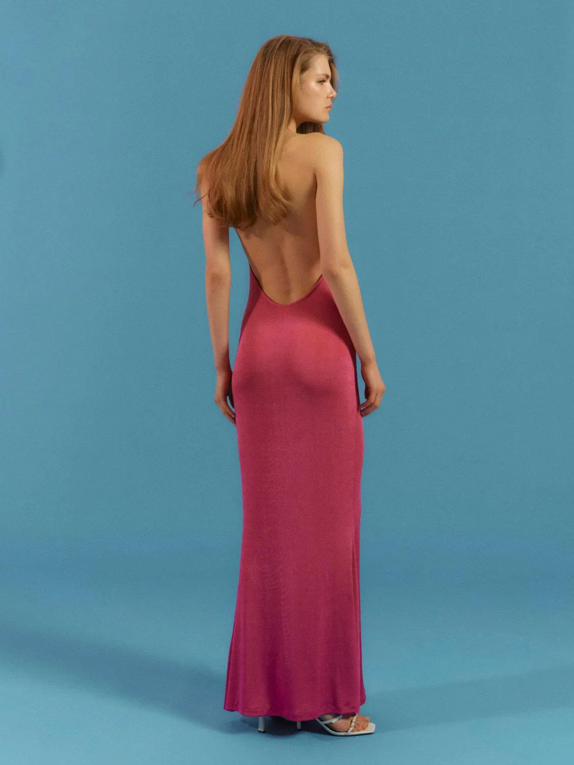 Slim fit Halternek Lange jurk