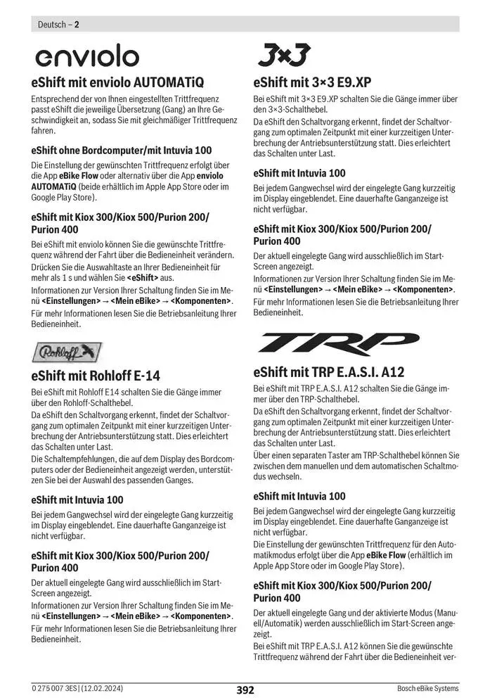 Electric Bike Manual van 12 februari tot 12 augustus 2025 - folder pagina 392