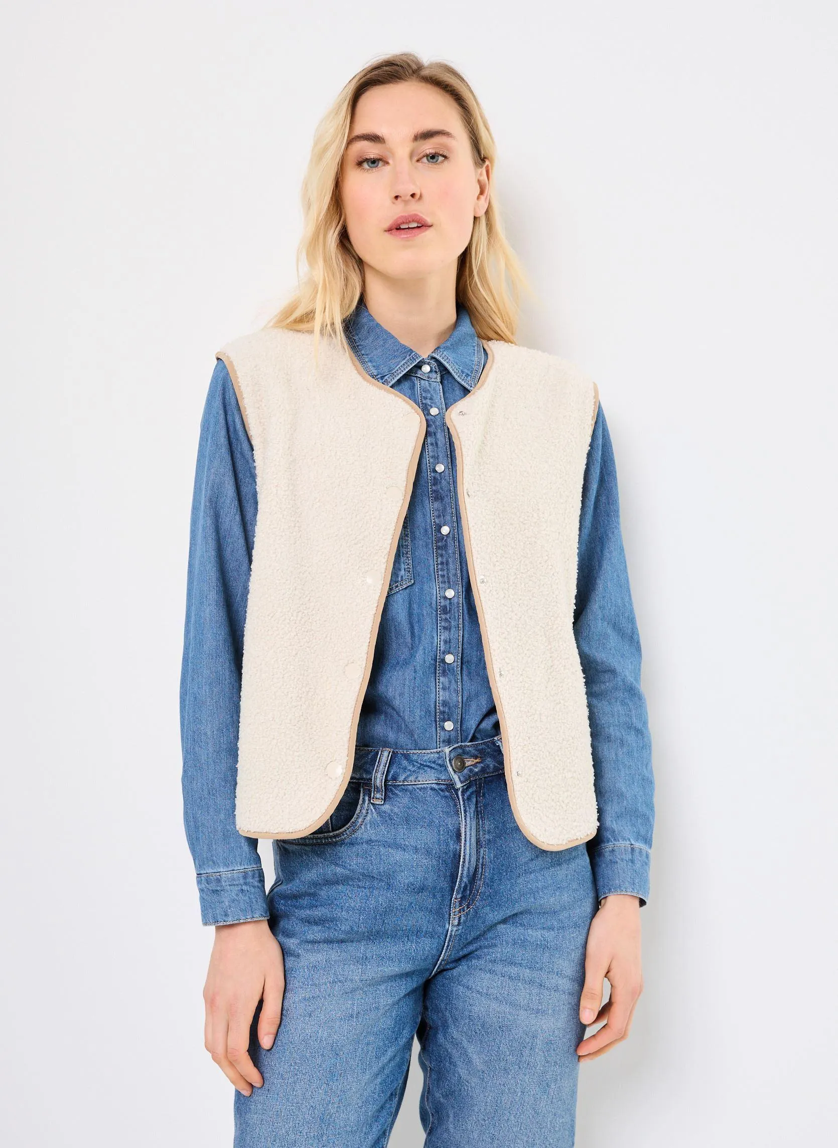 Vesten MY-SHERPA dames wit