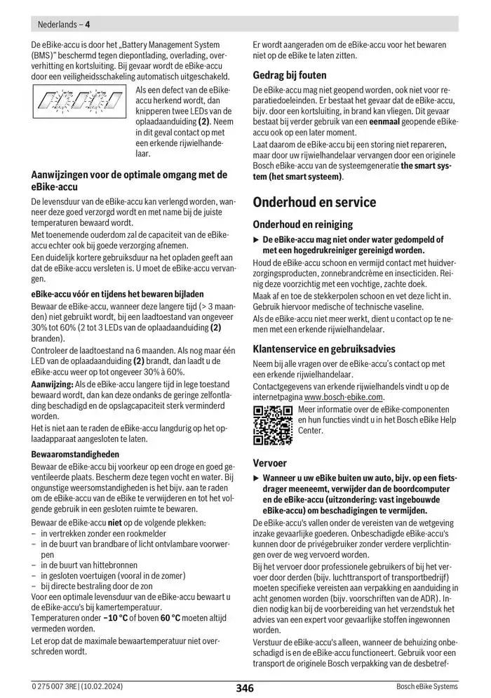 Electric Bike Manual van 12 februari tot 12 augustus 2025 - folder pagina 346