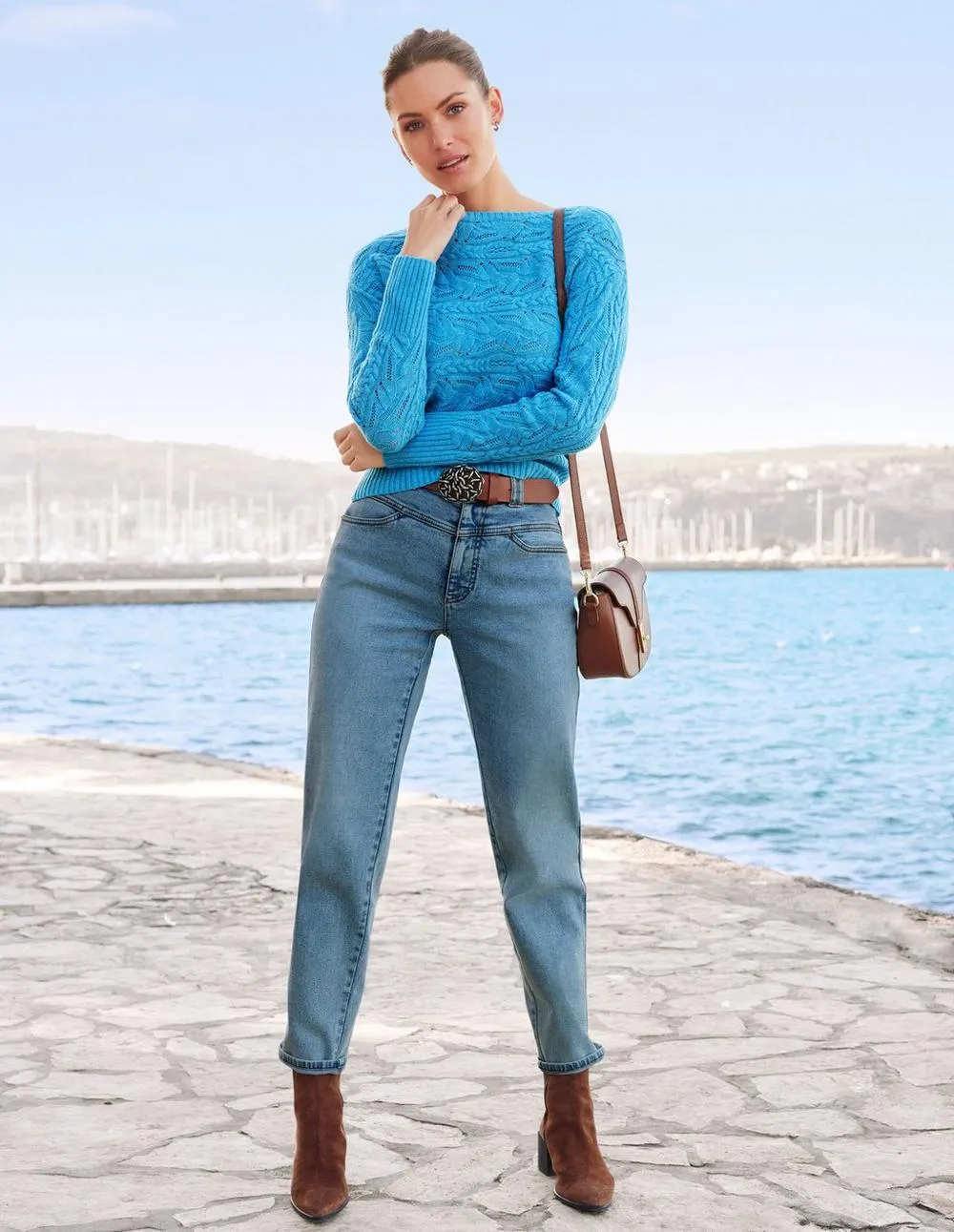 Gebreide trui met kabelpatroon