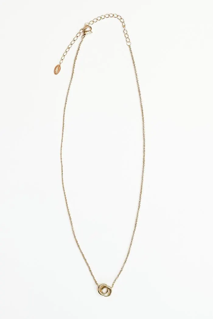 Halsketting 2 ringen stainless steel