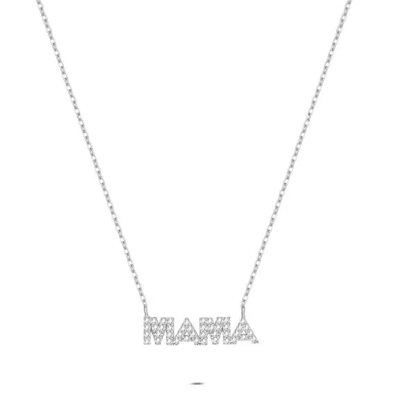Halsketting in Zilver, naam 'MAMA'