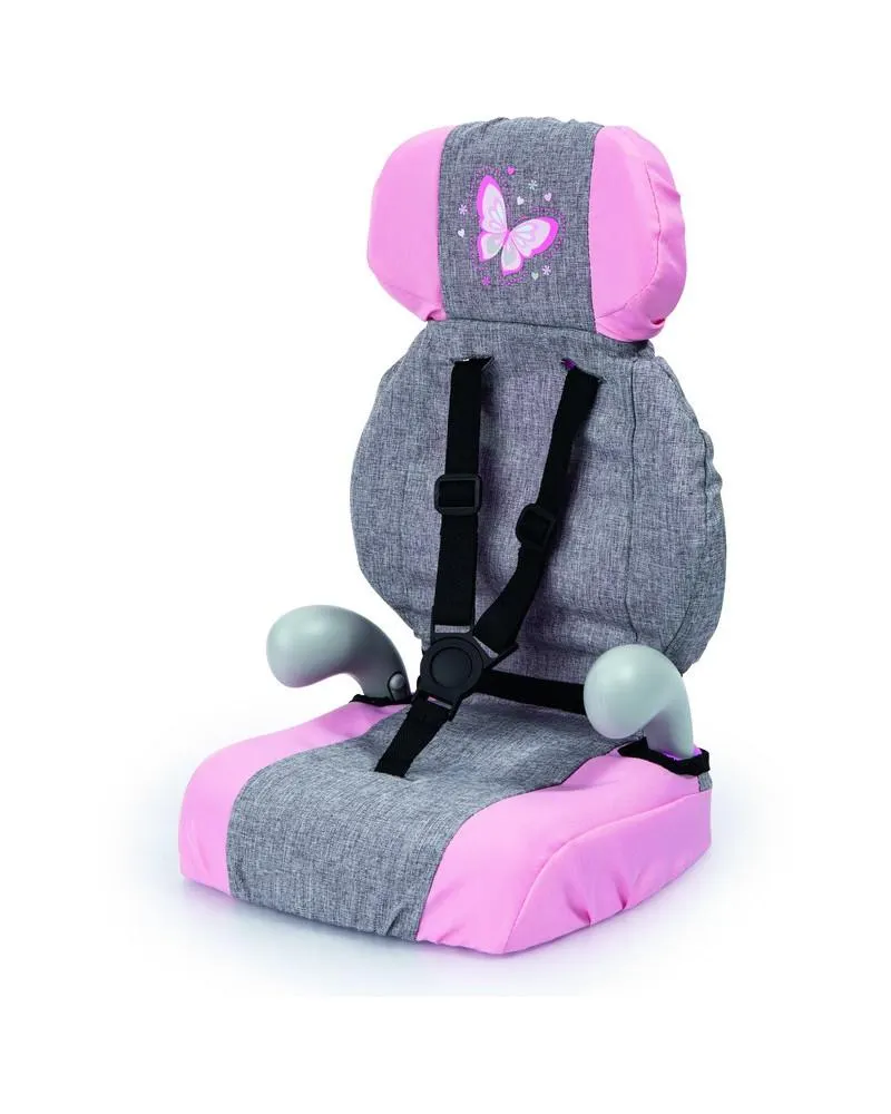 SIEGE AUTO POUR POUPEE GRIS/ROSE