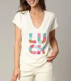 LOCKA - Los T-shirt met korte mouwen en V-hals in etnische stijl, 100% katoen