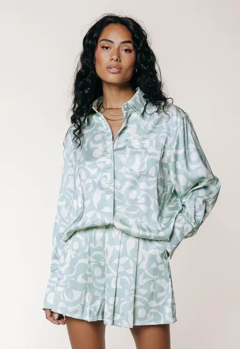 Olet Swirl Satin Blouse