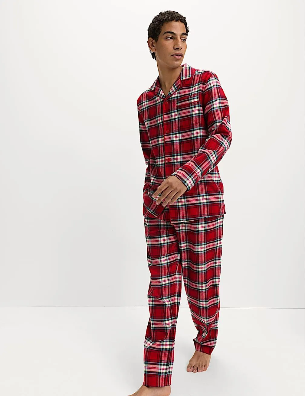 Pure Cotton Family Christmas Checked Pyjama Set
