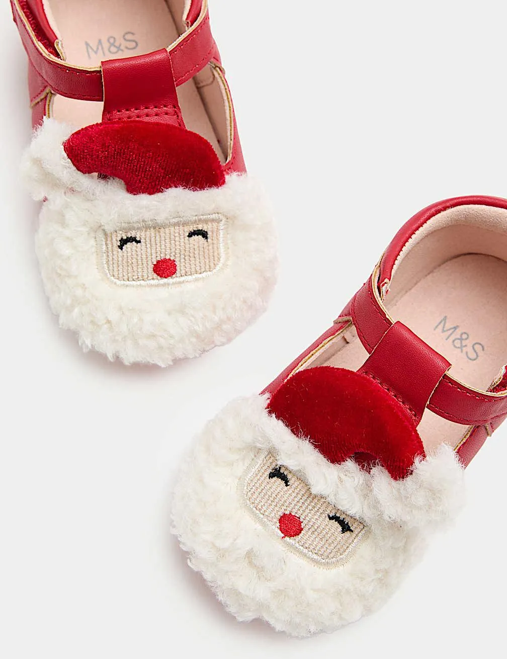 Baby Santa T Bar Riptape Pram Shoes (0-18 Mths)