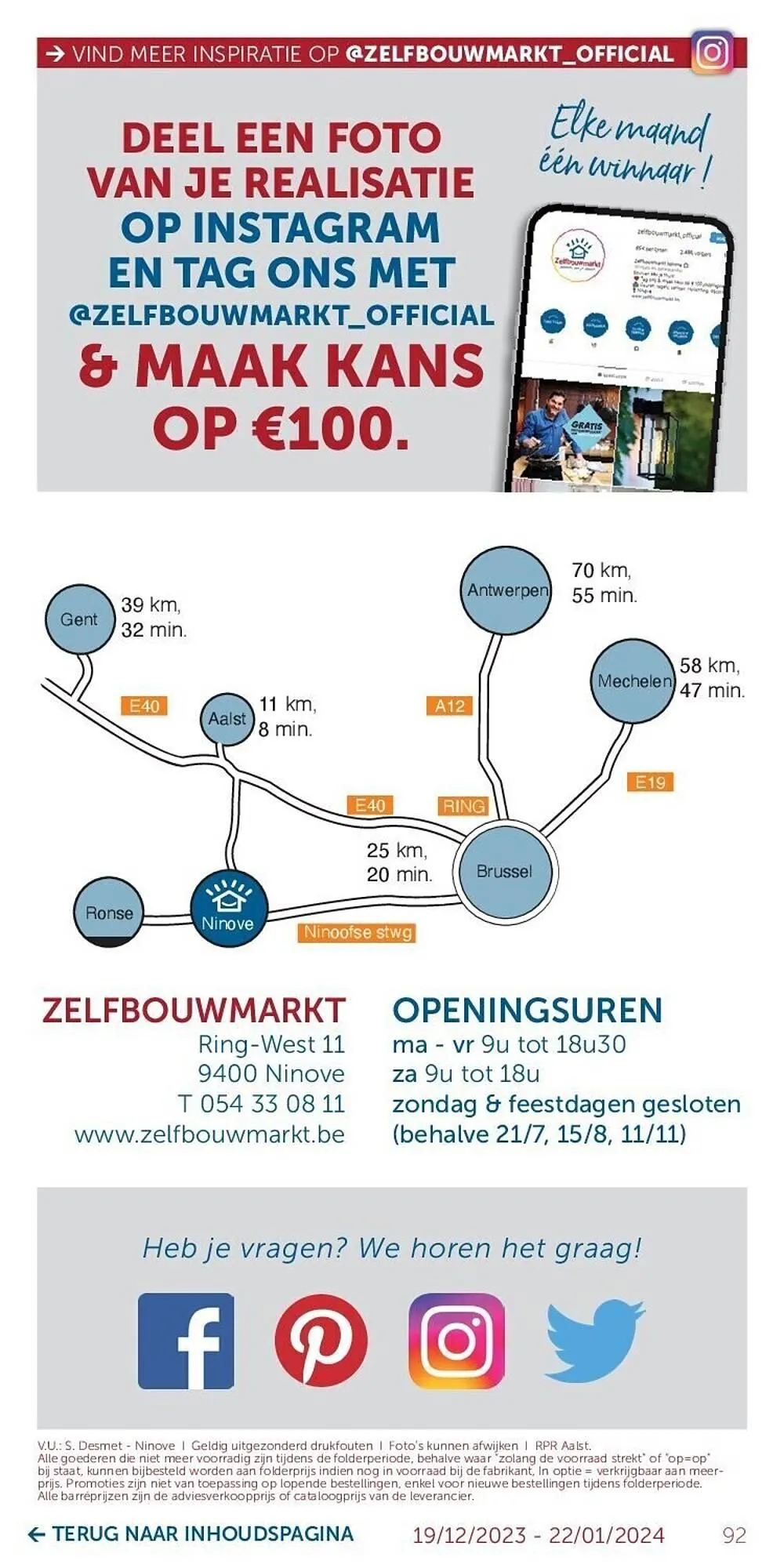 Zelfbouwmarkt folder van 19 december tot 22 januari 2024 - folder pagina 92
