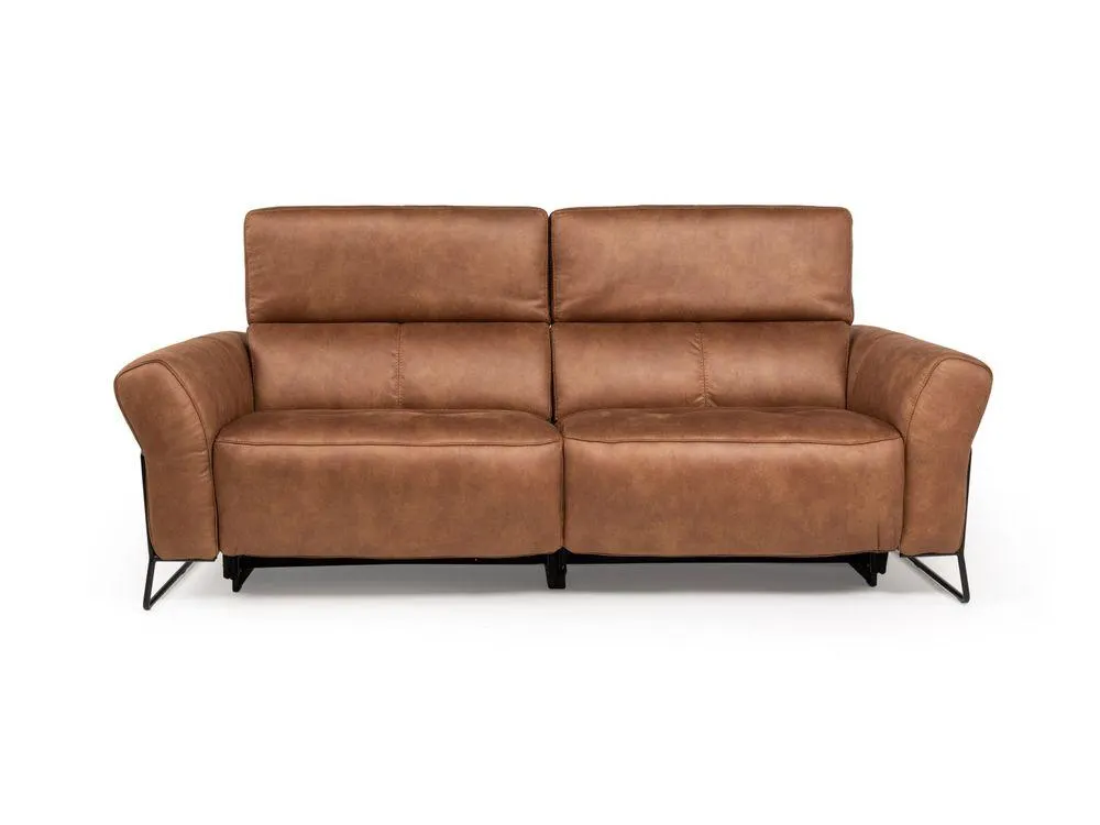 2,5 zit met elektr. relaxen B-0327 - Cognac bruin