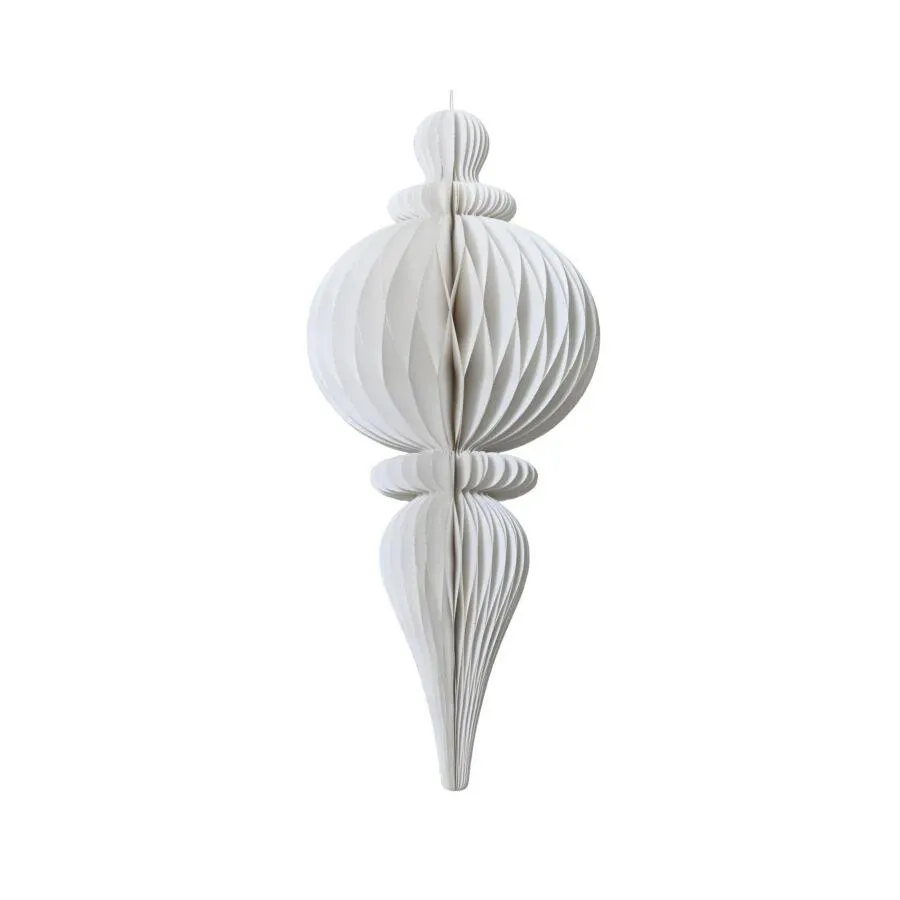 Decoris hanger figuur papier wit champagne rand