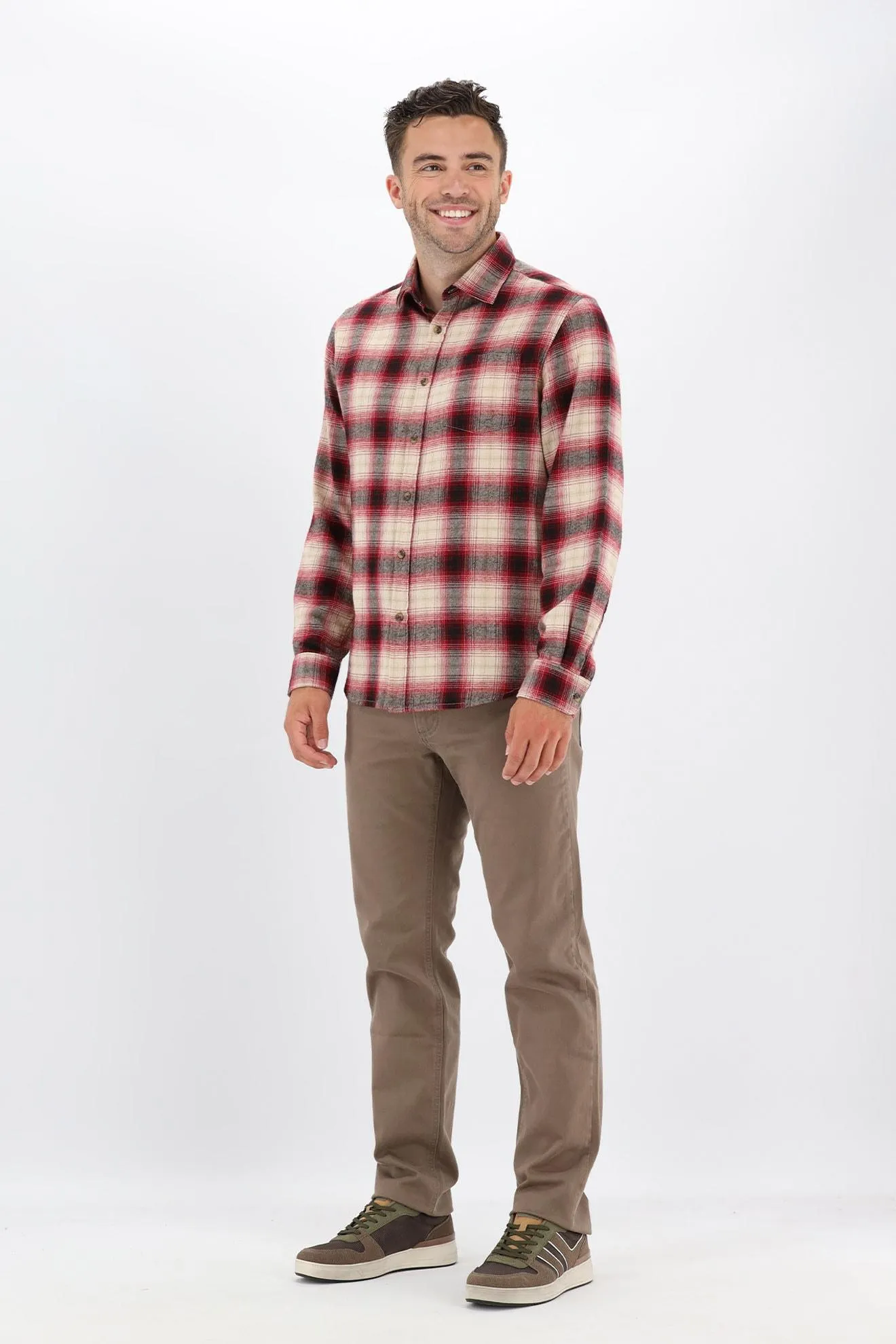 Rood/beige geruit hemd