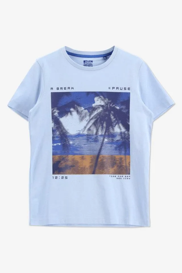 Lichtblauw T-shirt Take a break