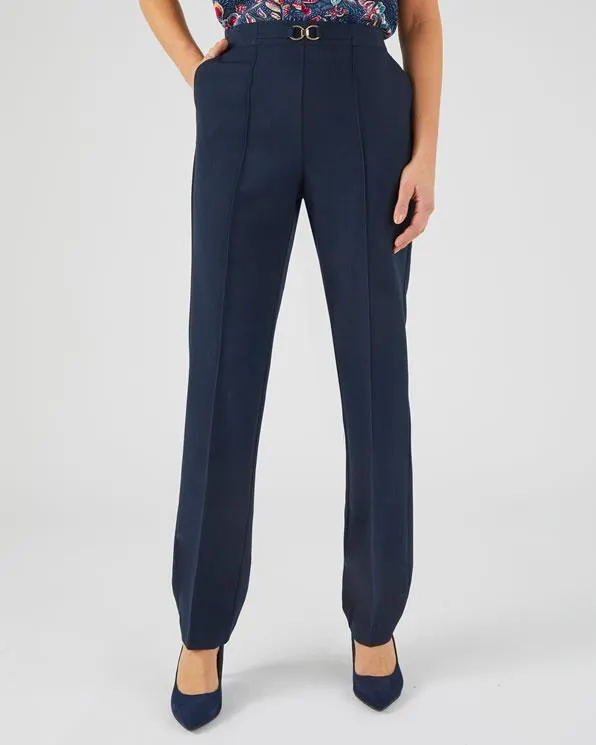 Stretchbroek met fantasiegesp, pull-on model