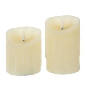 LED-kaars Creme (2-delig)