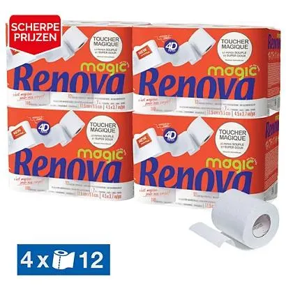 Toiletpapier Renova Magic 2-laags, set van 48 rollen