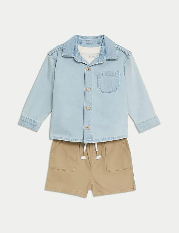 3pc Cotton Rich Elephant Outfit (0-3 Yrs)