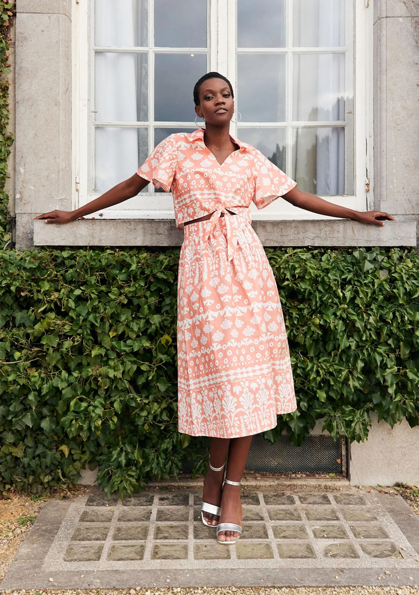 Midi skirt with print