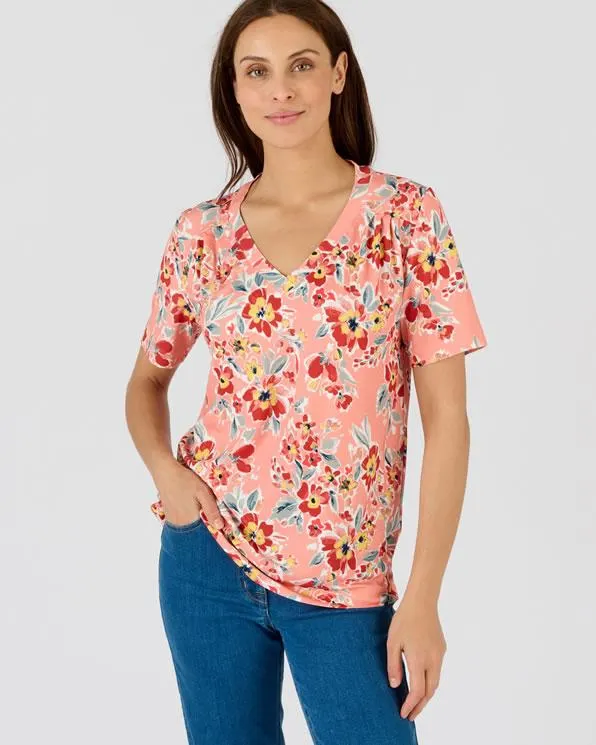 T-shirt met bloemen *Lenzing™ EcoVero™ viscose vezels