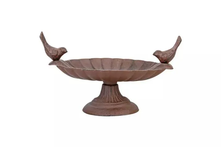 Vogelbad op voet roestbruin