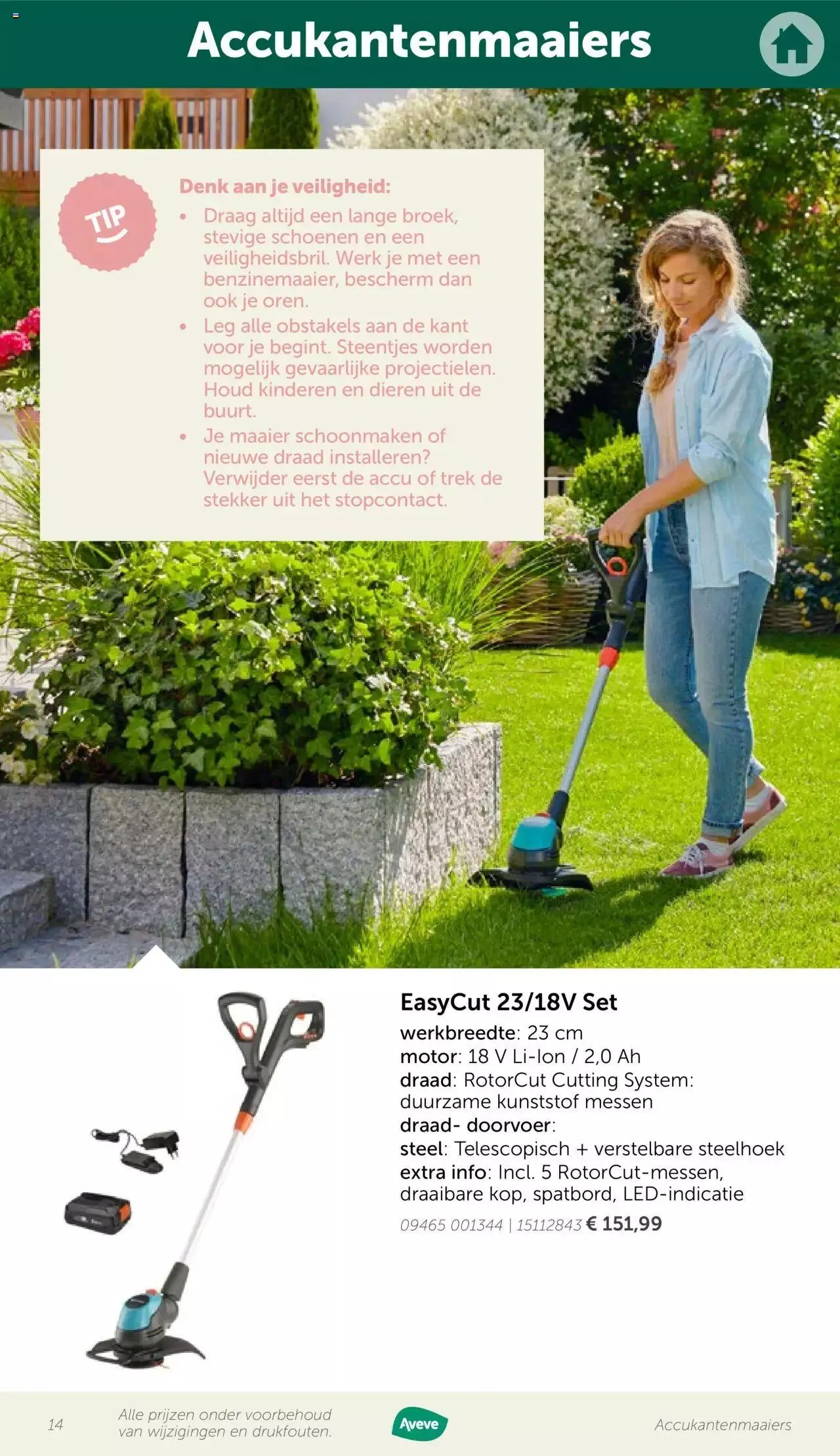 Aveve folder - Gids tuinmachines van 12 mei tot 31 december 2023 - folder pagina 14