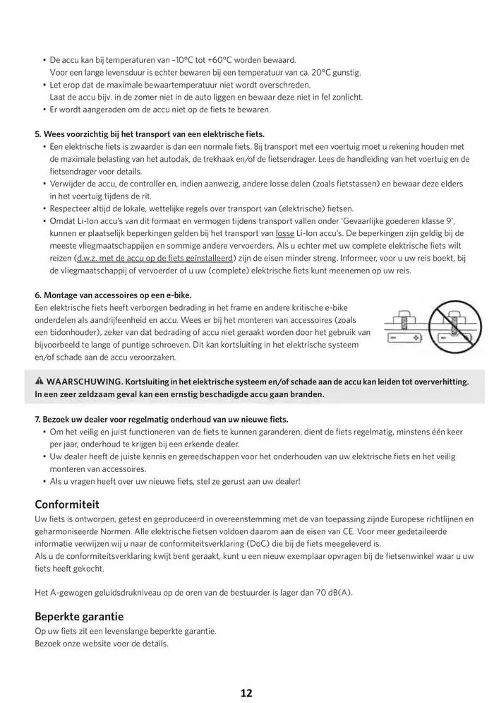 Electric Bike Manual van 12 februari tot 12 augustus 2025 - folder pagina 12