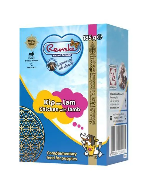 Renske Vers Puppy - Tetrapack - Puppy Hondenvoer - Kip Lam 185 g