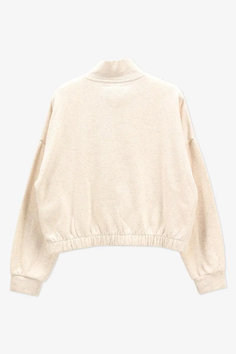 Ecru sweater met truckerkraag