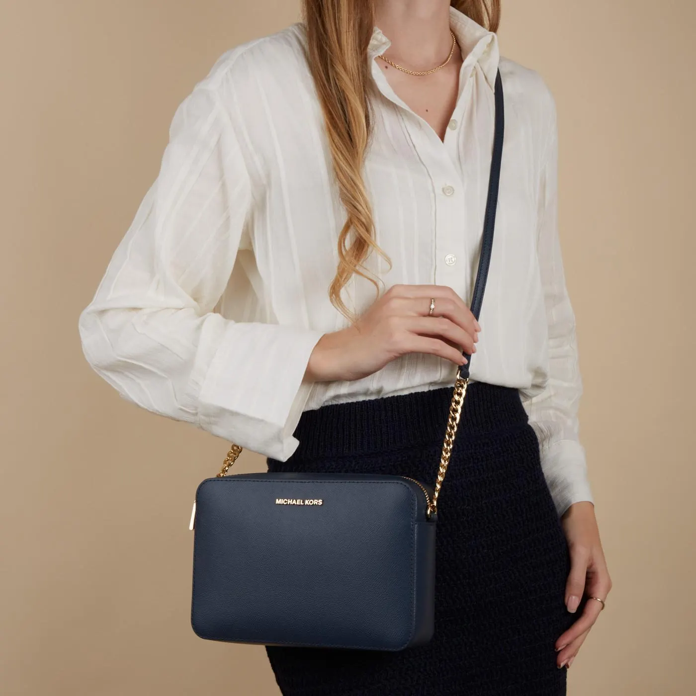 Jet Set Blauwe Leren Crossbody Tas 32S4GTVC3L-406