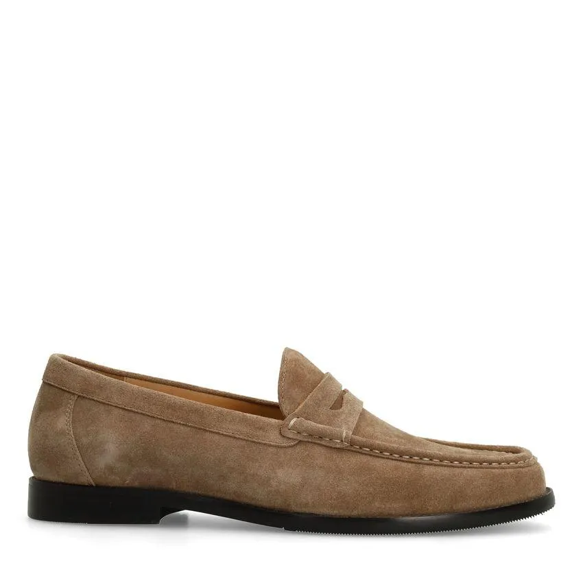 Taupe suède loafers