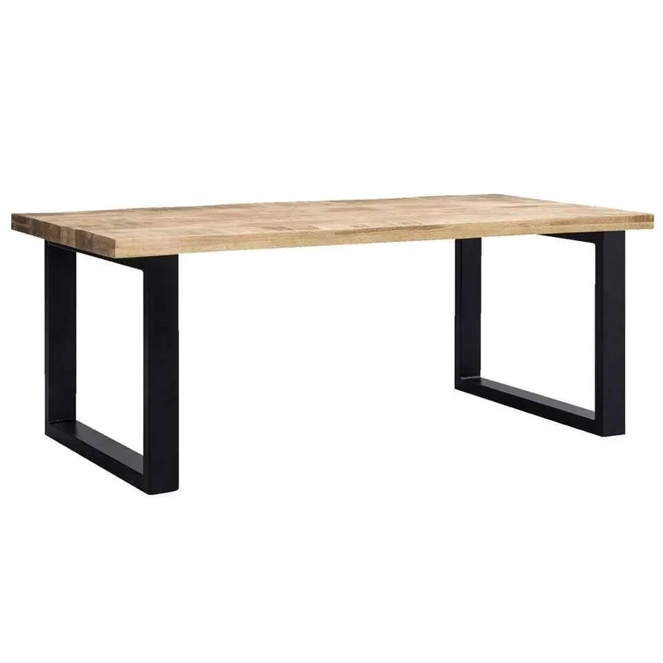 Eetkamertafel Trevor - bruin/zwart - 78x300x100 cm