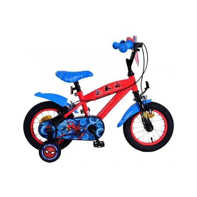 Ultimate Spider-Man Kinderfiets - Jongens - 12 inch - Blauw Rood - Twee handremmen