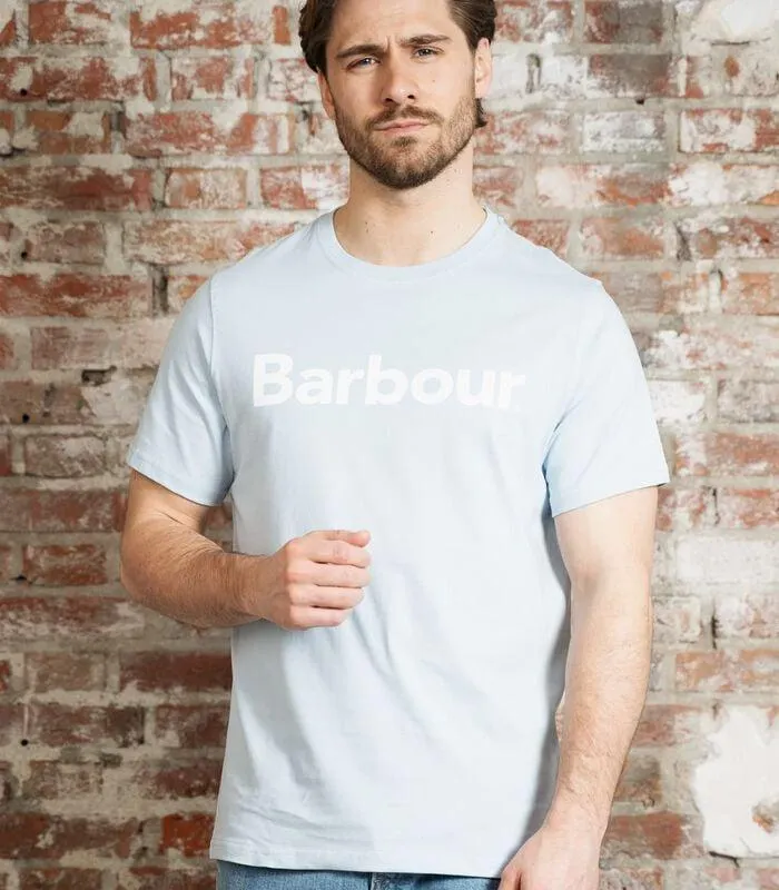 Barbour logo t-shirt - ocean sky