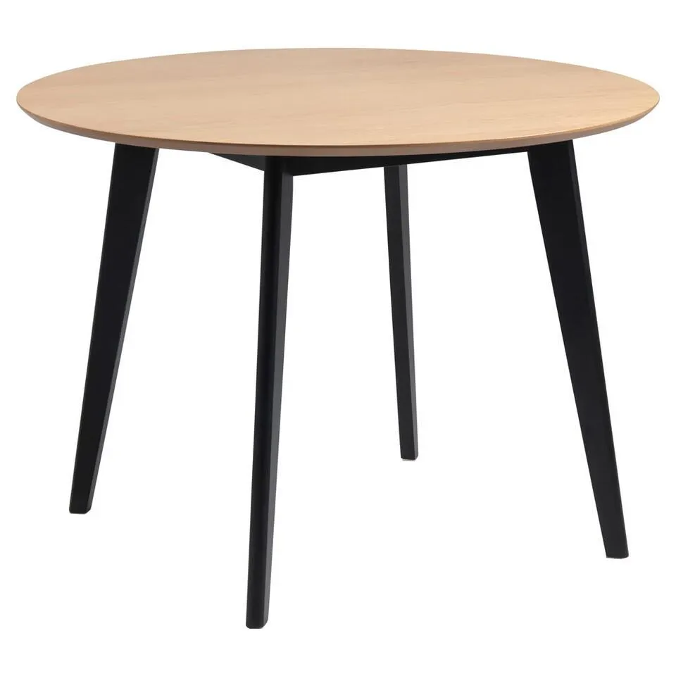 Eetkamertafel Roxy - eikenkleur/zwart - 76xØ105 cm